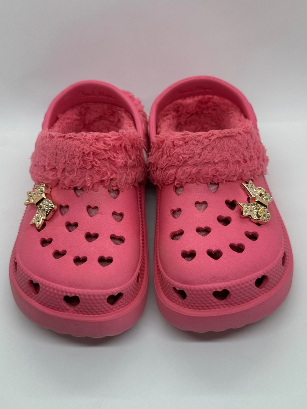 First Steps Pink Clogs with Gold Ribbon – Toddler Size 11